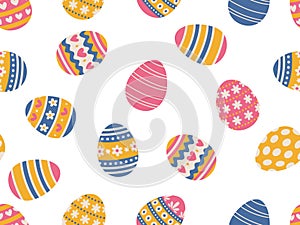 Seamless Easter egg pattern. Easter background, bright eggs.