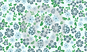 Seamless Easter egg pattern background, with leaf and floral cute design