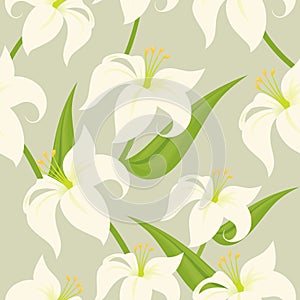 Seamless Easter Lily
