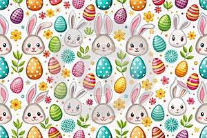 Seamless Easter Pattern Ã¢â¬' Rabbits and Eggs