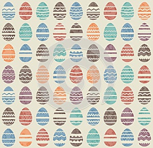 Seamless easter vintage pattern with eggs