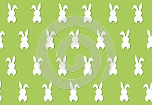 Seamless easterly pattern with white bunnies photo