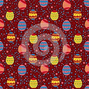 Seamless egg patterns with a pattern, Easter, vector graphics 1000x1000 pixels. Vector graphics