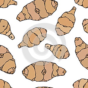 Seamless Endless Pattern of Jerusalem Artichoke or Topinambur. Vegetable Collection. EPS10 Vector. Hand Drawn Doodle
