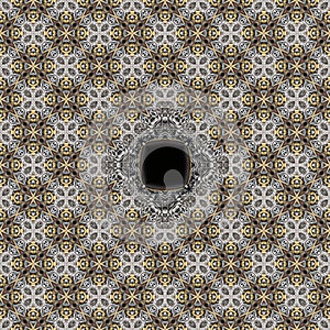 Seamless engraved metalwork pattern