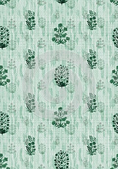 Seamless ethnic mughal floral pattern on green background