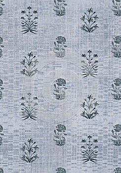 Seamless ethnic mughal floral pattern on grey background