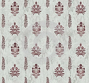 Seamless ethnic mughal floral pattern on sky background