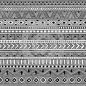Seamless ethnic pattern. Black and white striped background. Azt photo