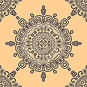 Seamless ethnic pattern of circular. Seamless patt