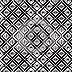 seamless ethnic pattern repeats ikat ogee art floral and geometric elements black and white modern tribal design texture, vintage