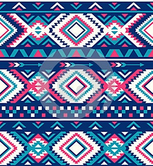 Seamless Ethnic pattern textures. Native American pattern. Pink and Blue colors