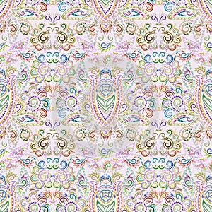 Seamless ethnic pattern . Vector pastel background.