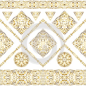 Seamless ethnic patterns for border.
