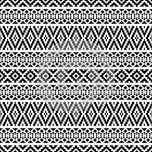 Seamless Etnic Pattern in black and white color