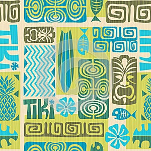 Seamless Exotic Tiki Pattern. Vector illustration.