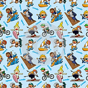 Seamless Extreme sport pattern