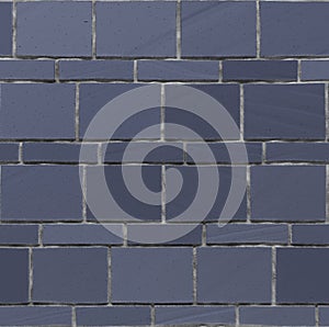 Seamless exture of navy blue stone wall. 3d render photo