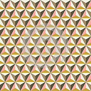 Seamless faceted polyhedral triangle background pattern texture in Autumn tones. photo