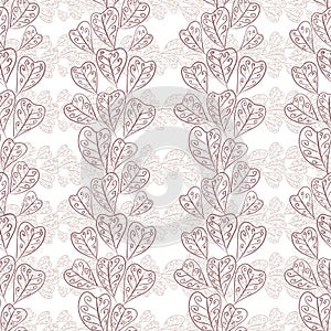 Seamless fall leaves pattern, floral wallpaper, hand drawn, vector.