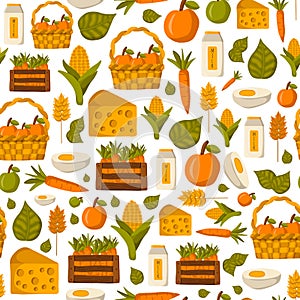 Seamless farm products background