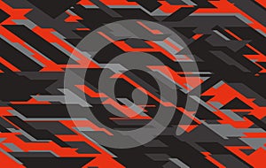 Seamless fashion dark gray and red hunting camo pattern vector photo