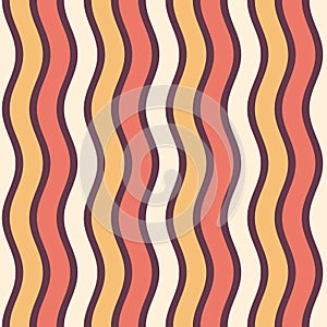 Seamless fashion striped vector pattern. Regularly repeating wavy lines, stripes