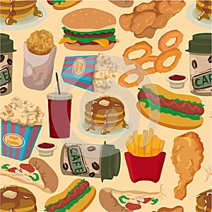Seamless fast food pattern