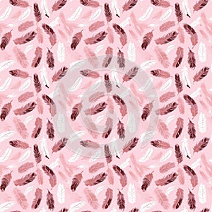 High Contrast Dark and Light Feather Seamless Background