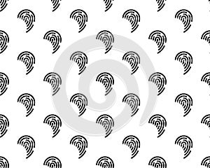 Seamless finger print. Black and white macro pattern. Unique thumbs marks. Personal biometric data. Scanning technology