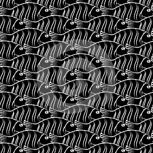 Seamless fishes pattern.