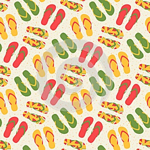 seamless flip flops pattern and background vector illustration