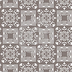 Seamless floral abstract geometric pattern background