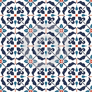 Seamless floral abstract geometric pattern background. Vintage f