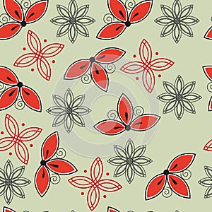 Seamless floral abstract pattern