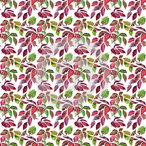 Seamless floral background. Fabric leaves pattern. Textile pattern template.