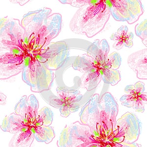 Seamless floral background with flowers.