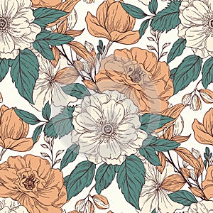 Seamless floral background pattern.