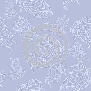 Seamless floral background pattern in blue color