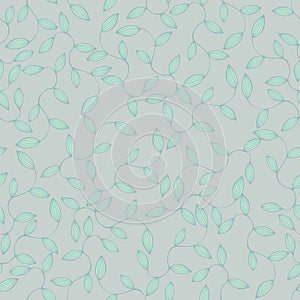 Seamless floral background pattern in retro vintage green and blue colors