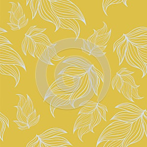 Seamless floral background pattern in yellow and blue color