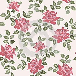 Seamless floral background with roses