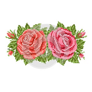 seamless floral background with roses