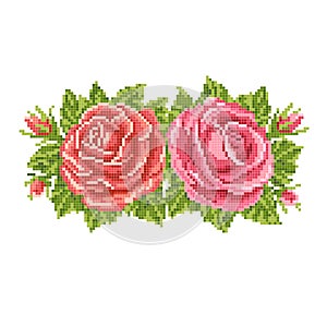 seamless floral background with roses