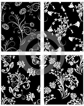 Seamless floral backgrounds set