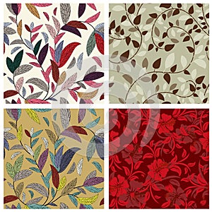 Seamless floral backgrounds set