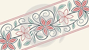 Seamless Floral Border Pattern for Decorative Use, vector design Generative AI