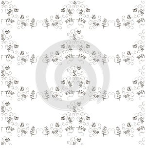 Seamless floral hand drawn monochrome pattern stock vector illustration