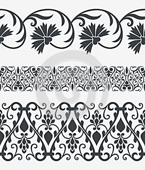 Seamless floral horizontal border