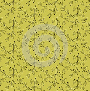 Seamless Floral Leaf vector - EPS Pattern on a light green background
